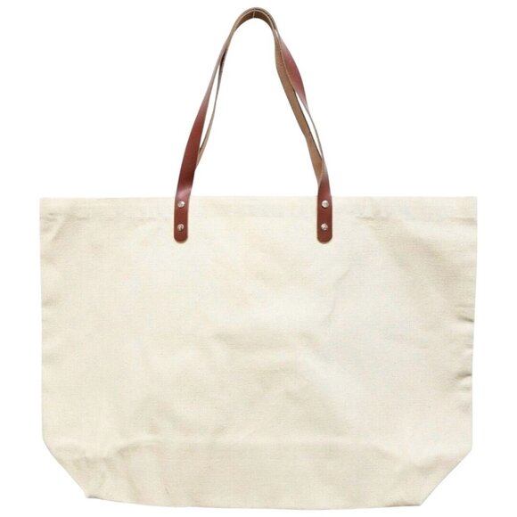 Ludicrously Capacious Bag Canvas Tote with Leather Handles Succession 15" x 22" - Picture 2 of 2